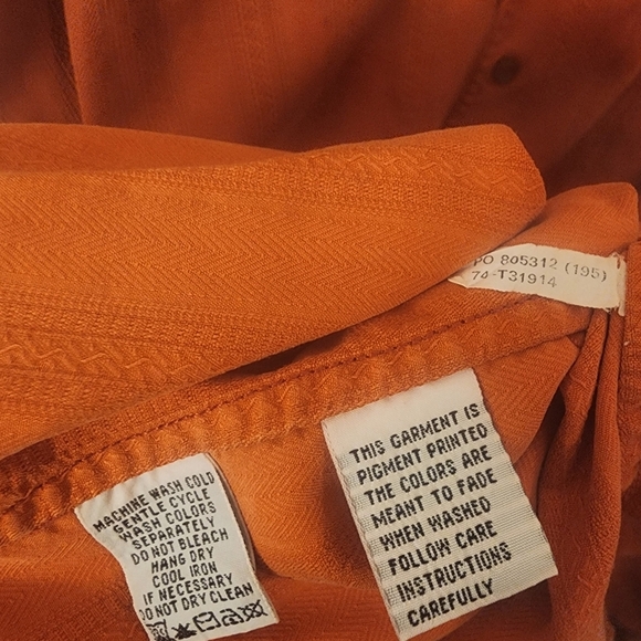 Tommy Bahama Martini Glass 100% Silk Rust Orange Longsleeve Shirt Mens XXL - Picture 6 of 10